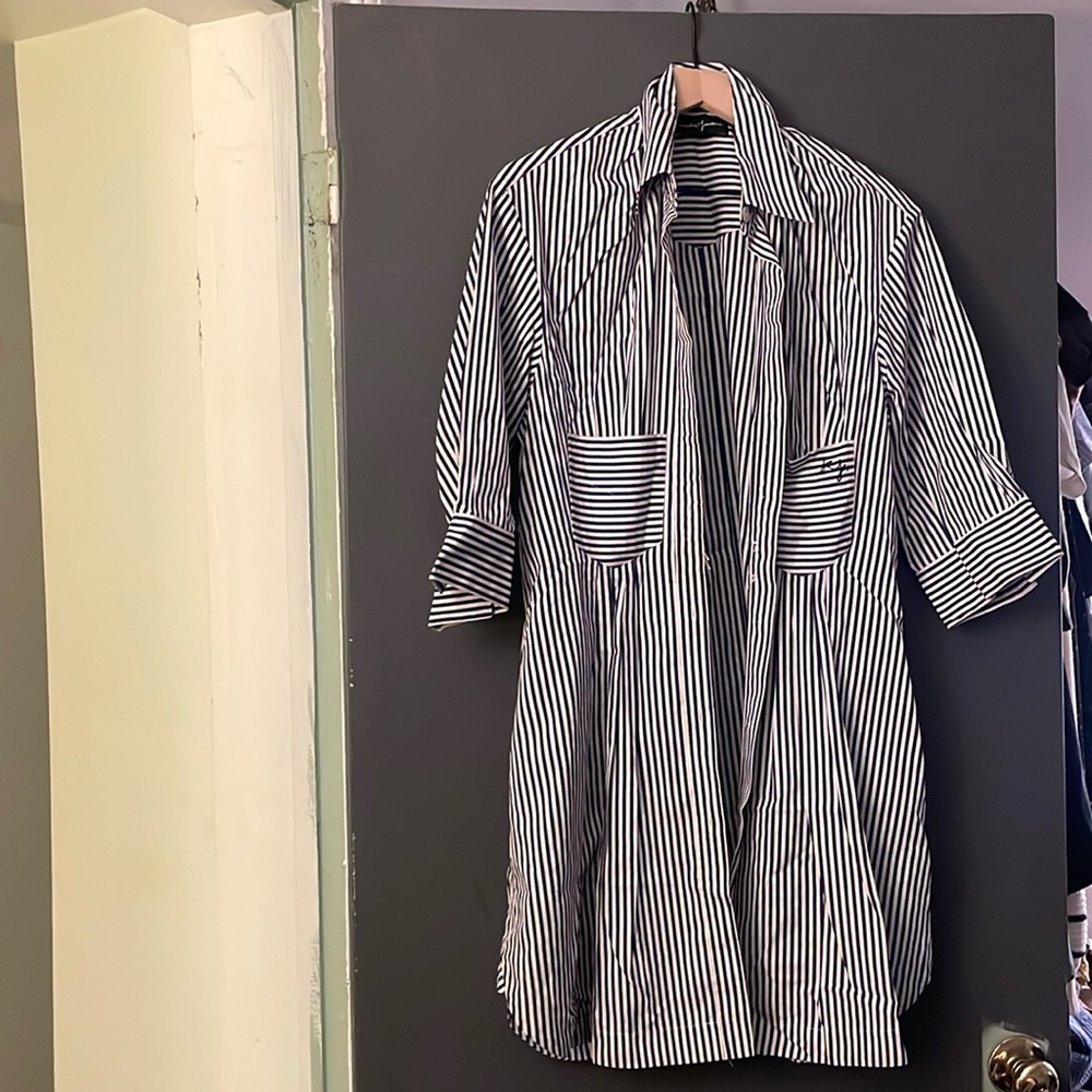Rossella Jardini shirt dress blue/ white stripe